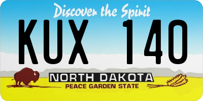 ND license plate KUX140