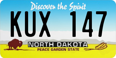 ND license plate KUX147