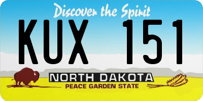 ND license plate KUX151