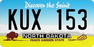 ND license plate KUX153