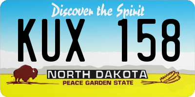 ND license plate KUX158