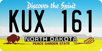 ND license plate KUX161