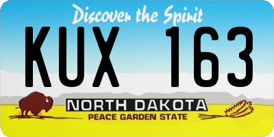 ND license plate KUX163