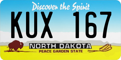 ND license plate KUX167