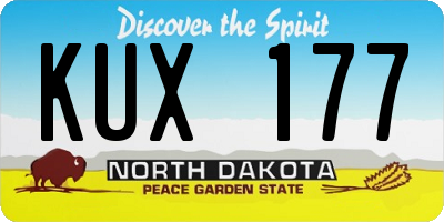 ND license plate KUX177