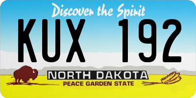 ND license plate KUX192