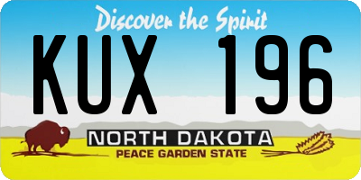 ND license plate KUX196