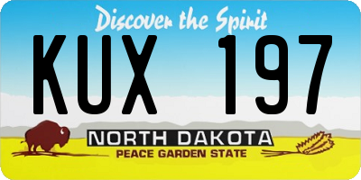 ND license plate KUX197