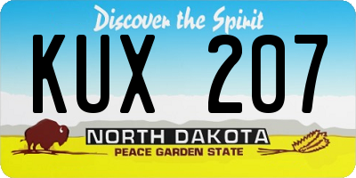 ND license plate KUX207