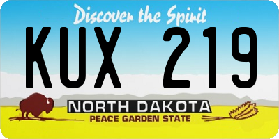 ND license plate KUX219