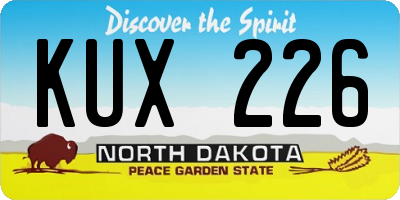 ND license plate KUX226