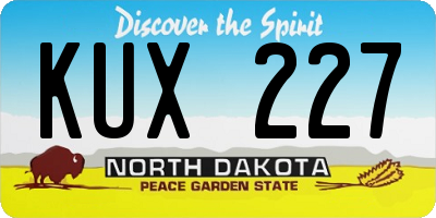 ND license plate KUX227