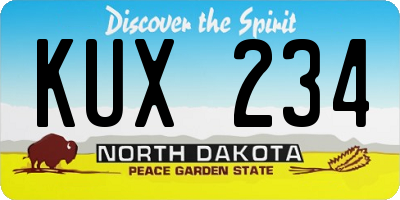 ND license plate KUX234