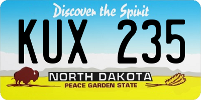 ND license plate KUX235
