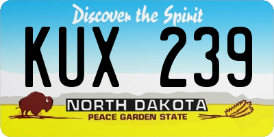 ND license plate KUX239