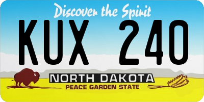 ND license plate KUX240