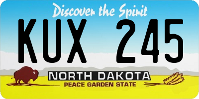 ND license plate KUX245
