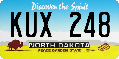ND license plate KUX248
