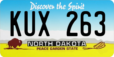 ND license plate KUX263