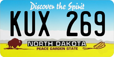 ND license plate KUX269