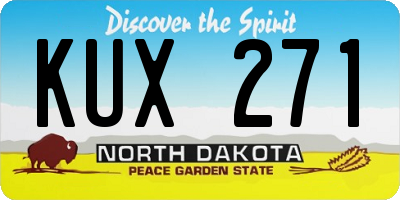 ND license plate KUX271