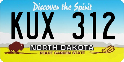 ND license plate KUX312