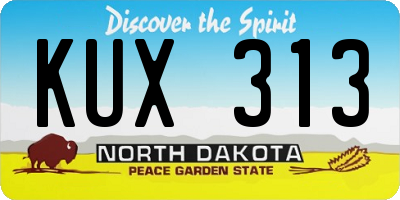 ND license plate KUX313
