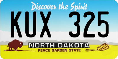 ND license plate KUX325