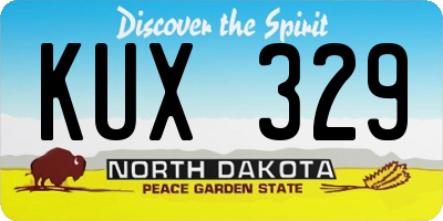 ND license plate KUX329