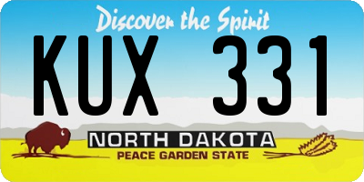 ND license plate KUX331