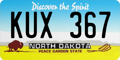 ND license plate KUX367