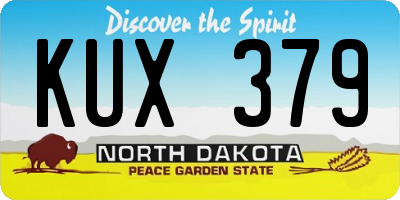 ND license plate KUX379