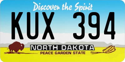 ND license plate KUX394