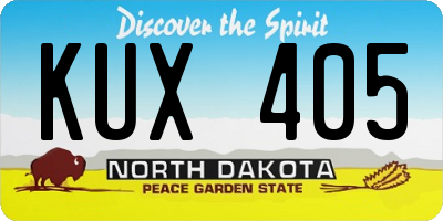 ND license plate KUX405