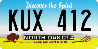 ND license plate KUX412