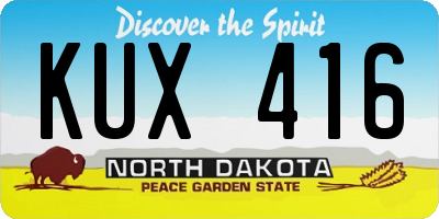 ND license plate KUX416