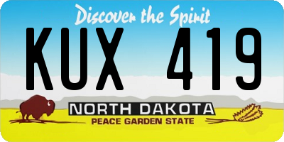 ND license plate KUX419