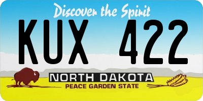ND license plate KUX422