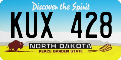 ND license plate KUX428