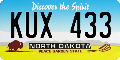ND license plate KUX433