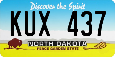 ND license plate KUX437