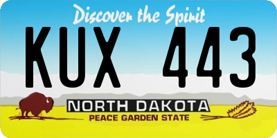 ND license plate KUX443