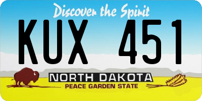 ND license plate KUX451