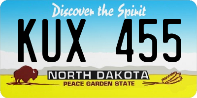 ND license plate KUX455