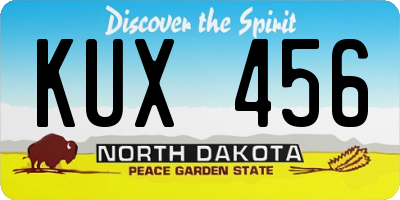 ND license plate KUX456