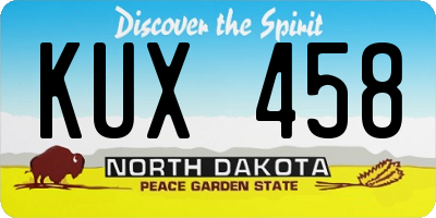 ND license plate KUX458