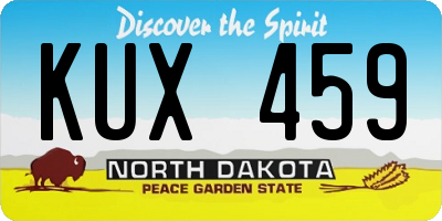 ND license plate KUX459