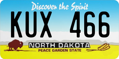 ND license plate KUX466