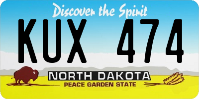 ND license plate KUX474