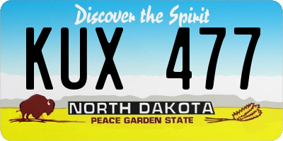 ND license plate KUX477
